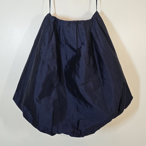 NWT BHLDN Anthropologie Livia Strapless Bow Tent Mini Dress in Navy Blue… - Picture 4 of 10